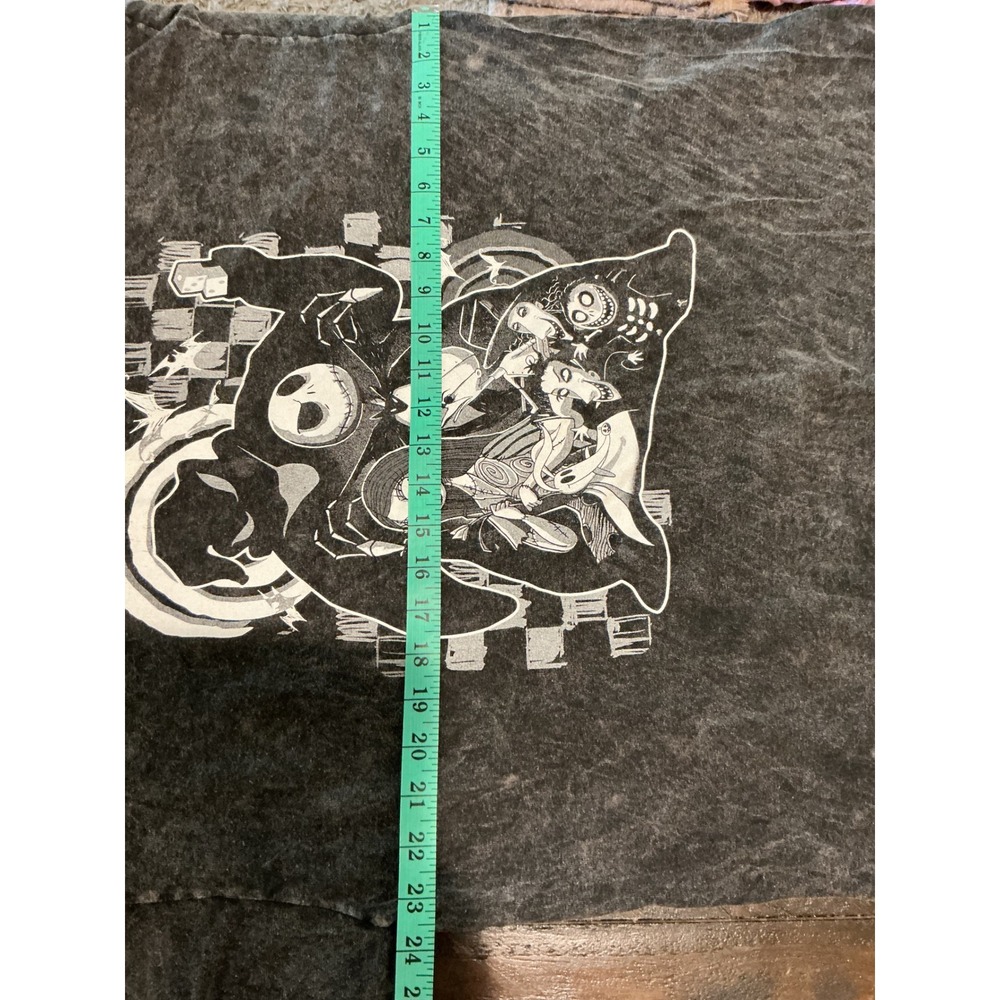 Disney Nightmare Before Christmas Acid Wash Long Sleeve Graphic Tee Mens XL Gray - Picture 6 of 6